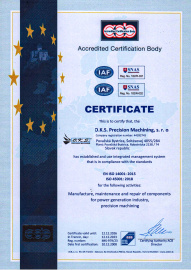 Certifikát - Management System</strong> ISO 14001:2015, ISO 45001:2018 (in 12/2023 with validity till 12/2026) EN